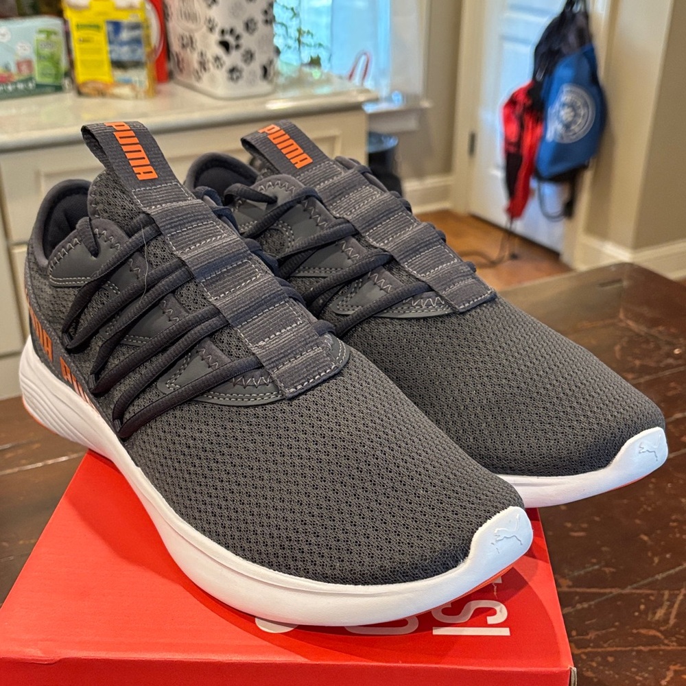 Puma Glacial Gray and Flame Flicker Shoes